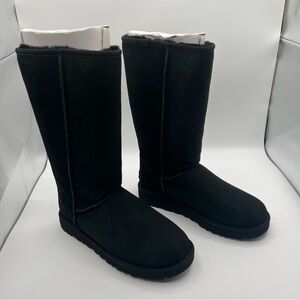 UGG 8 Women’s Classic Tall II Suede Water Repellent Boots Black New in Box